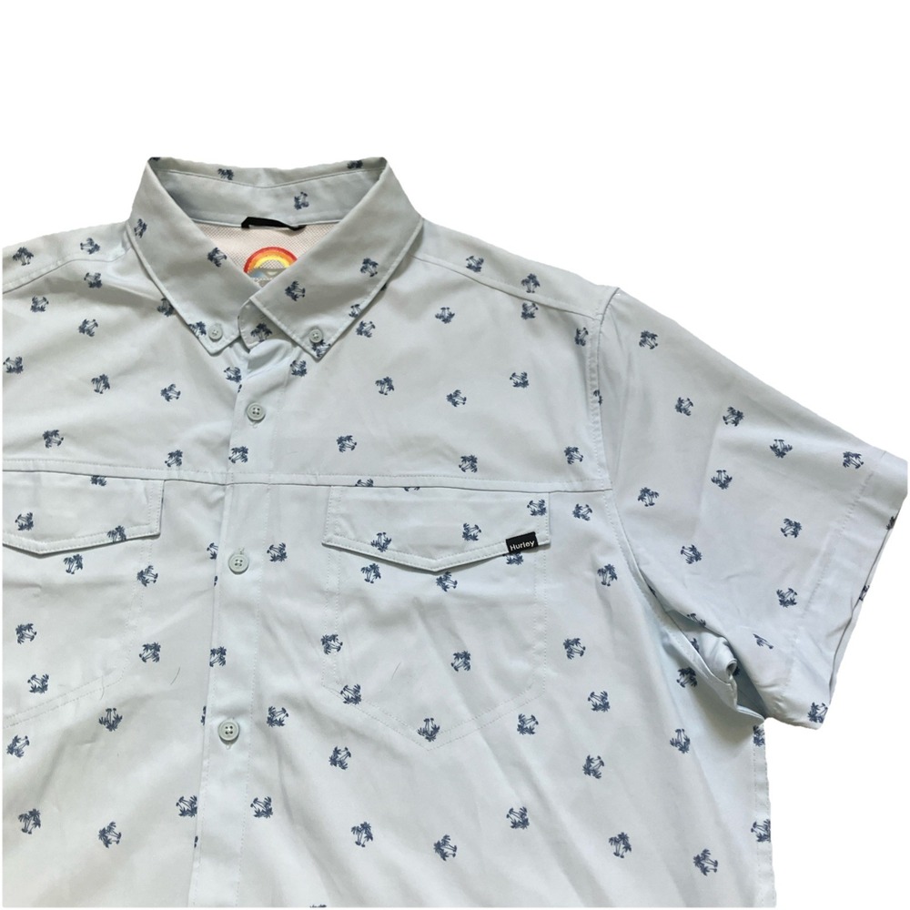 Hurley Fishing Hawaiian Shirt Mens XL Vented Floral‎ Performance Button Light